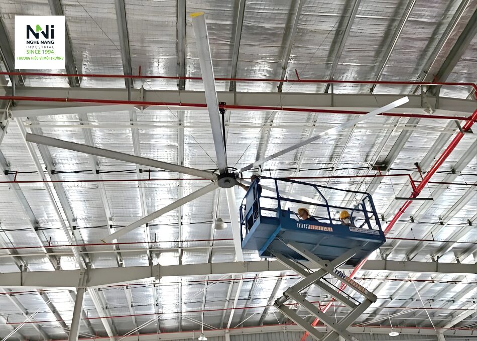 thi công quạt trần công nghiệp